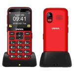 UNIWA V1000 4G Elder Mobile Phone, 2.31 inch, UNISOC TIGER T117, 1800mAh Battery, 21 Keys, Support BT, FM, MP3, MP4, SOS, Torch, Network: 4G, with Docking Base(Red)