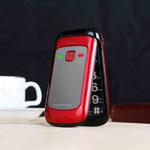 Mafam F138 Flip Phone, 2.4 inch, 32MB+32MB, Support FM, SOS, GSM, Magic Voice, Family Number, Big Keys, Dual SIM(Red)