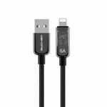 WK WDC-180 6A Pioneer Series USB to 8 Pin Transparent Fast Charge Data Cable, Length: 1m(Black)