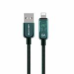 WK WDC-180 6A Pioneer Series USB to 8 Pin Transparent Fast Charge Data Cable, Length: 1m(Green)