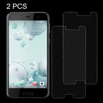 2 PCS for HTC U Play 0.26mm 9H Surface Hardness Explosion-proof Non-full Screen Tempered Glass Screen Film