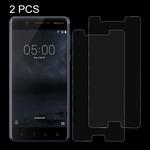2 PCS for Nokia 5 0.26mm 9H Surface Hardness Explosion-proof Non-full Screen Tempered Glass Screen Film