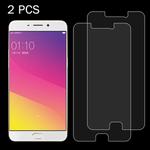 2 PCS for Oppo R9 Plus 0.26mm 9H Surface Hardness 2.5D Explosion-proof Tempered Glass Screen Film