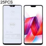 25 PCS 9H 5D Full Glue Full Screen Tempered Glass Film for OPPO R15 / F7