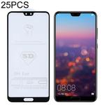 25 PCS 9H 5D Full Glue Full Screen Tempered Glass Film for Huawei P20