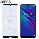 25 PCS 9H 5D Full Glue Full Screen Tempered Glass Film for Huawei Y6 (2019) / Honor 8A