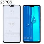 25 PCS 9H 5D Full Glue Full Screen Tempered Glass Film for Huawei Y9 (2019) / Enjoy 9 Plus