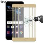 5 PCS ENKAY Hat-Prince for  Huawei P10 0.26mm 9H Hardness 2.5D Curved Full Screen Tempered Glass Screen Film(Gold)