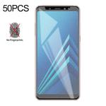 50 PCS Non-Full Matte Frosted Tempered Glass Film for Galaxy A8+ (2018), No Retail Package