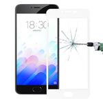 For Meizu  M3 0.26mm 9H Surface Hardness Explosion-proof Silk-screen Tempered Glass Full Screen Film(White)