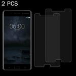 2 PCS For Nokia 6 0.26mm 9H Surface Hardness Explosion-proof Non-full Screen Tempered Glass Screen Film