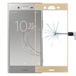 For Sony Xperia XZ1 0.26mm 9H Surface Hardness 3D Full Screen Tempered Glass Screen Protector(Gold)