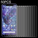 50 PCS 0.26mm 9H 2.5D Tempered Glass Film for Nokia 5.1 Plus (Nokia X5), No Retail Package