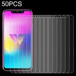 50 PCS 0.26mm 9H 2.5D Tempered Glass Film for LG W10, No Retail Package