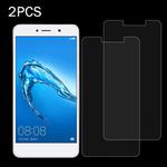 2 PCS for  Huawei Y7 0.3mm 9H Surface Hardness 2.5D Explosion-proof Non-full Screen Tempered Glass Screen Film