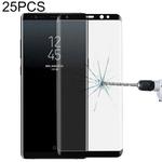 25 PCS For Galaxy Note 8 0.3mm 9H Surface Hardness 3D Explosion-proof Full Screen Tempered Glass Film (Black)