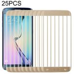 25 PCS For Galaxy S6 Edge 0.3mm 9H Surface Hardness 3D Curved Full Screen Cover Explosion-proof Tempered Glass Film (Gold)