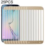 25 PCS For Galaxy S6 Edge 0.2mm 9H Surface Hardness 3D Curved Surface Full Screen Cover Explosion-proof Tempered Glass Film (Gold)