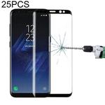 25 PCS Full Screen Curved Tempered Glass For Galaxy S8 / G950 (Black)