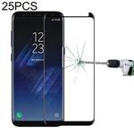 25 PCS For Galaxy S8 Plus / G955 0.26mm 9H Surface Hardness 3D Explosion-proof Non-full Edge Glue Screen Curved Case Friendly Tempered Glass Film (Black Black)