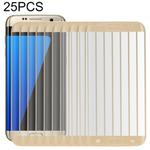 25 PCS For Galaxy S7 Edge / G935 0.26mm 9H Surface Hardness 3D Explosion-proof Colorized Silk-screen Tempered Glass Full Screen Film (Gold)