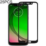 25 PCS Full Glue Full Cover Screen Protector Tempered Glass film for Motorola Moto G7 Play