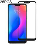 25 PCS Full Glue Full Cover Screen Protector Tempered Glass film for Xiaomi Redmi 6 Pro / MI A2 lite