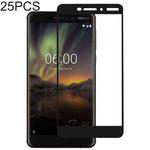 25 PCS Full Glue Full Cover Screen Protector Tempered Glass film for Nokia 6.1 / 6 (2018) / 6 (2nd Gen)