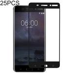 25 PCS Full Glue Full Cover Screen Protector Tempered Glass film for Nokia 6
