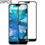 25 PCS Full Glue Full Cover Screen Protector Tempered Glass film for Nokia 7.1