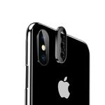 For iPhone X Titanium Alloy Metal Camera Lens Protector Tempered Glass Film(Black)