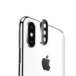 For iPhone X Titanium Alloy Metal Camera Lens Protector Tempered Glass Film(Silver)