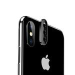 For iPhone X Titanium Alloy Metal Camera Lens Protector Tempered Glass FilmS(Black)