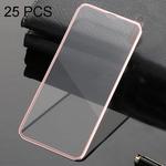 25 PCS Titanium Alloy Metal Edge Full Coverage Front Tempered Glass Screen Protector for iPhone 11 / XR(Rose Gold)