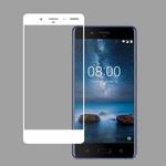 For Nokia 8 0.26mm 9H 3D Explosion-proof Full Screen Heat Bending Tempered Glass Screen Film(White)