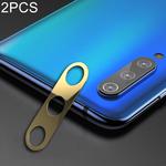 2 PCS 10D Full Coverage Mobile Phone Metal Rear Camera Lens Protection Ring Cover for Xiaomi Mi 9(Gold)