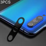 3 PCS 10D Full Coverage Mobile Phone Metal Rear Camera Lens Protection Ring Cover for Xiaomi Mi 9(Black)