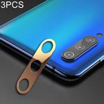 3 PCS 10D Full Coverage Mobile Phone Metal Rear Camera Lens Protection Ring Cover for Xiaomi Mi 9(Rose Gold)