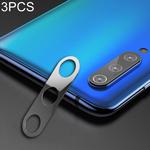 3 PCS 10D Full Coverage Mobile Phone Metal Rear Camera Lens Protection Ring Cover for Xiaomi Mi 9 SE(Silver)