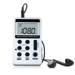 Portable AM / FM Two Bands Rechargeable Stereo Radio Mini Receiver with & LCD Screen & Earphone Jack & Lanyard (White)