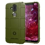 Shockproof Protector Cover Full Coverage Silicone Case for Nokia 8.1 / X7(Army Green)