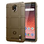 Shockproof Rugged Shield Full Coverage Protective Silicone Case for Nokia 1 Plus(Brown)