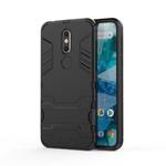 Shockproof PC + TPU Case for Nokia 7.1, with Holder(Black)