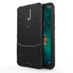 Shockproof PC + TPU Case for Nokia X5, with Holder(Black)