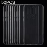 50 PCS 0.75mm Ultrathin Transparent TPU Soft Protective Case for Nokia 3.1 Plus