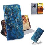 Apricot Flower Pattern Coloured Drawing Horizontal Flip Leather Case for Nokia 8.1 / X7, with Holder & Card Slots & Wallet