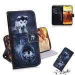 Wolf and Dog Pattern Coloured Drawing Horizontal Flip Leather Case for Nokia 8.1 / X7, with Holder & Card Slots & Wallet