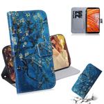 Apricot Flower Pattern Coloured Drawing Horizontal Flip Leather Case for Nokia 3.1 Plus, with Holder & Card Slots & Wallet