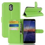Litchi Texture Horizontal Flip Leather Case for Nokia 3.1, with Wallet & Holder & Card Slots (Green)