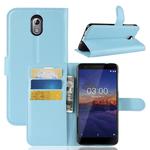 Litchi Texture Horizontal Flip Leather Case for Nokia 3.1, with Wallet & Holder & Card Slots (Blue)